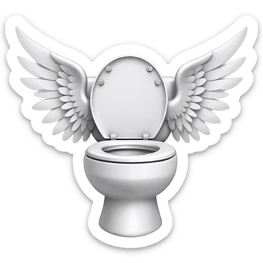 Skibidi Toilet with wings sticker