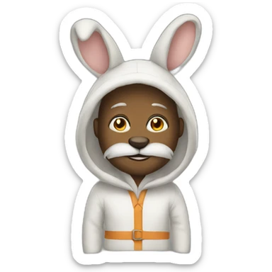 a man in a rabbit costume sticker