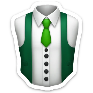 suit and tie in the style of the "shirt and tie" emoji with a green tie sticker