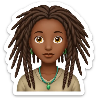 Dark skinned female with locs sticker