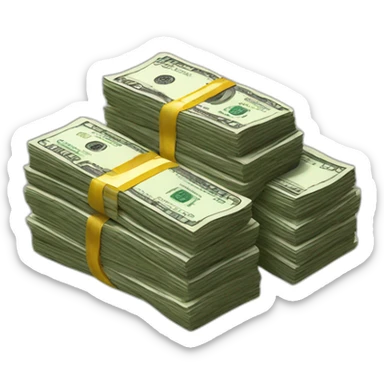 Stacks of cash sticker