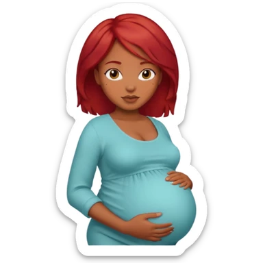 Pregnant black woman with red hair  sticker