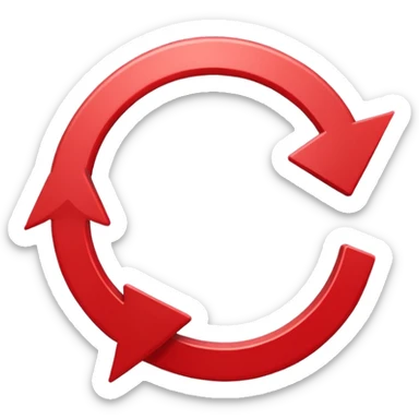 Prompt 15: "Is your backup plan."
Graphic: 🔄 Refresh/loop arrows icon (white with red highlights).
Animation: Arrows rotate smoothly.
Background: Transparent. sticker