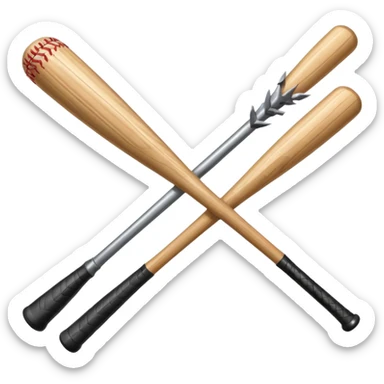Baseball bat with nails in it sticker
