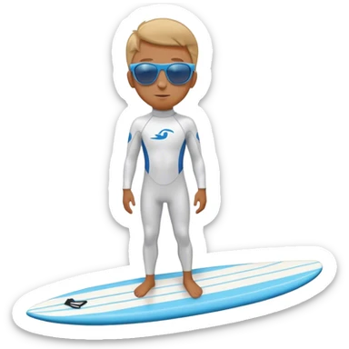White and blue surfer asethetic  sticker