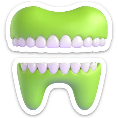 teeth with lime green braces sticker