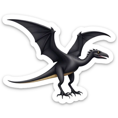 Black pterodactyl dinosaur accurate  sticker