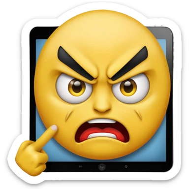 emoji drawing on tablet angry sticker