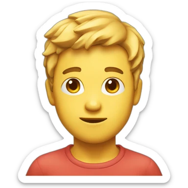 create a 3D Emoji for a boy , just a face to put in website as a logo , without background , MAKE IT 3D LOOK sticker