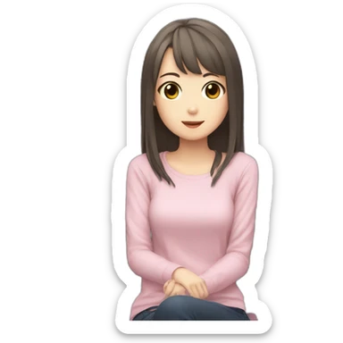 Japanese cute Anime girl and a car sticker