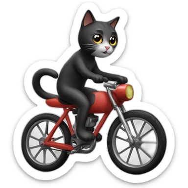 Cat riding a tt bike sticker