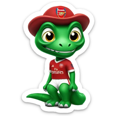 arsenal soccer team green gunnersaurus mascot  sticker