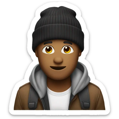 Emoji wearing a beany sticker