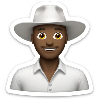 Un homme blanc avec un chapeau entrain d'applaudir  sticker