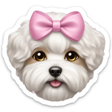 Schichon puppy pink bow  sticker