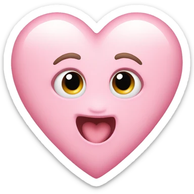 Baby pink love heart  sticker