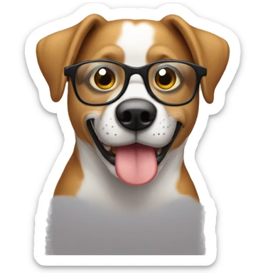 Perro usando lentes  sticker