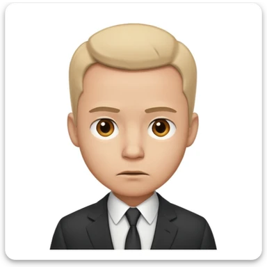 corporate man in a suit looking stressed, neutral background sticker