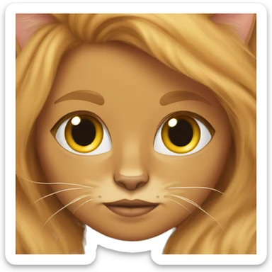 Persian Orange cat with a woman bronde hair sticker