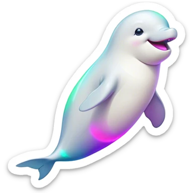 beluga whale going crazy at a rave  sticker