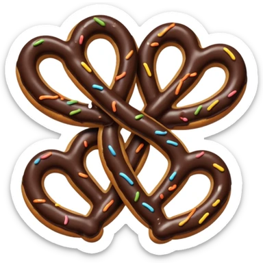  chocolate dipped pretzels with dark chocolate drizzle  sticker