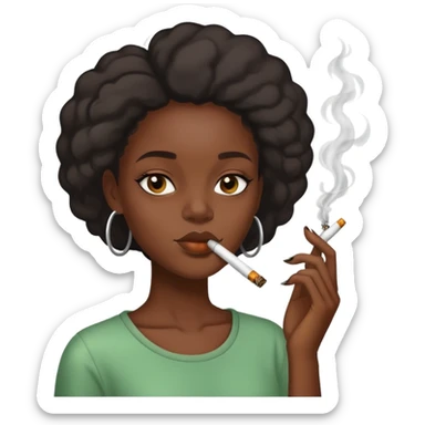Black girl smoking a joint sticker