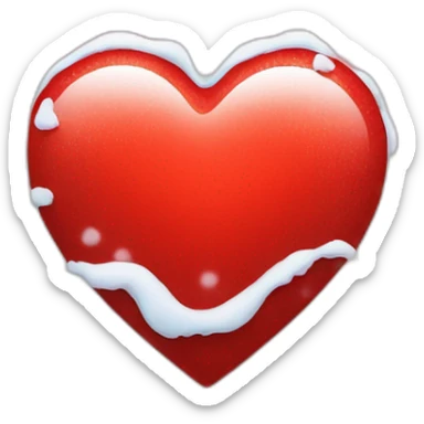 red heart with snow on top  sticker