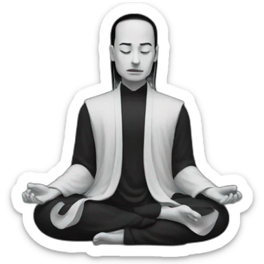 goth meditating sticker