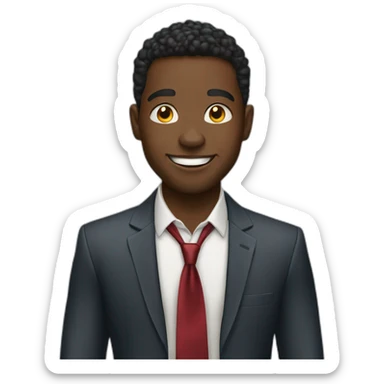 Young excited African rich man sticker
