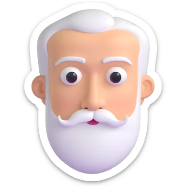 man with oval-shaped flat-top head and bushy white mustache sticker