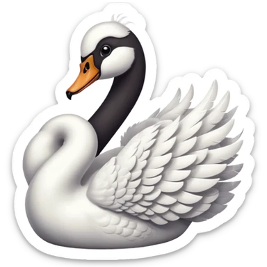 cisne com expressão assustada sticker