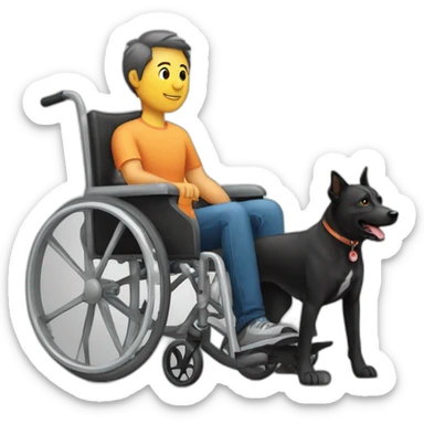 Chien et personne en fauteuil roulant sticker