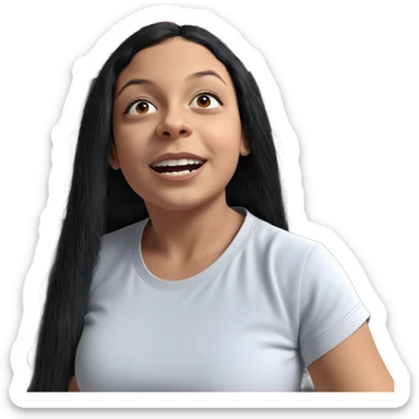 girl with black hair indoors sticker