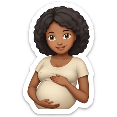 pregnant black lady  sticker