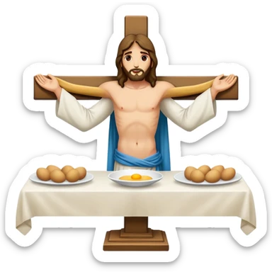 create an emoji for the Lord's Supper, another for Jesus Crucified, another for Holy Saturday, another for Easter Sunday. sticker