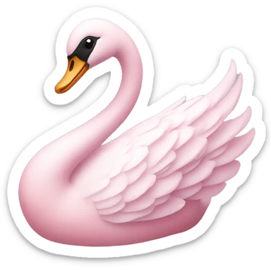 pastel pink swan sticker