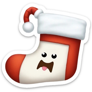 White cosy Christmas stocking sticker