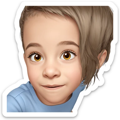 brown eyed girl portrait sticker