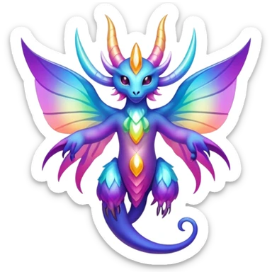 Epic divine complex iridescent gradients aesthetic-Fakémon-creature-scenery sticker