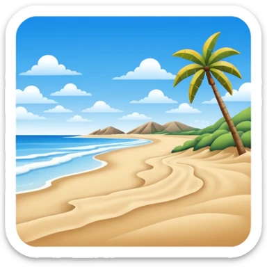 playa paisaje sin que sea un cuadro y que el cielo azul y la arena esten recortada sticker