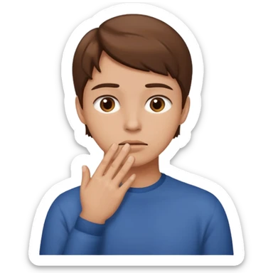Persona indecisa tocándose la barbilla. sticker