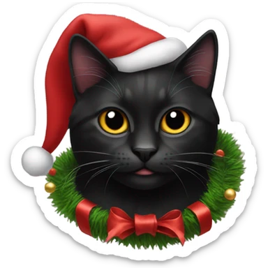 Black Christmas cat sticker