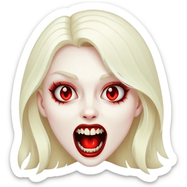 vampire girl tooth sticker