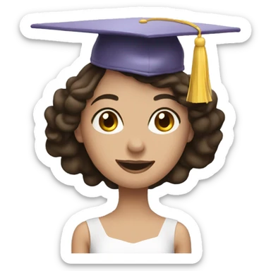 Brunette ballerina with a graduation cap sticker