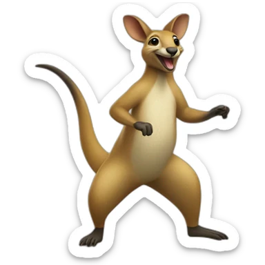 Dancing Quacker Wallaby sticker