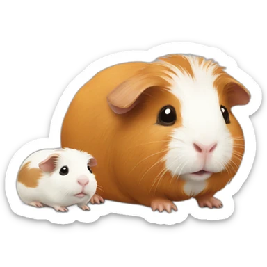 Guinea pig Accompanied by baby guinea pig sticker