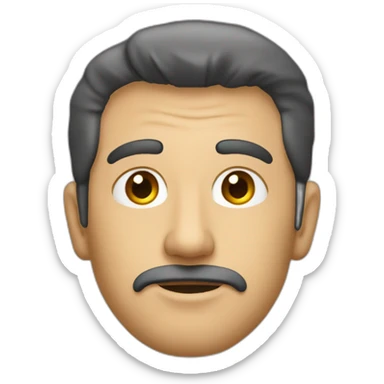 Hombre-calvo-cicatriz-en-cabeza-enfadado sticker