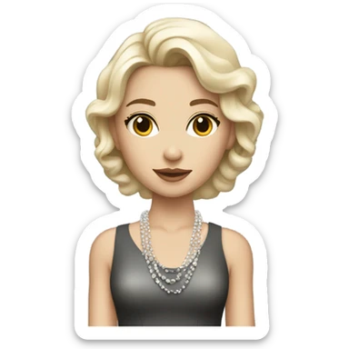 white glamor girl sticker