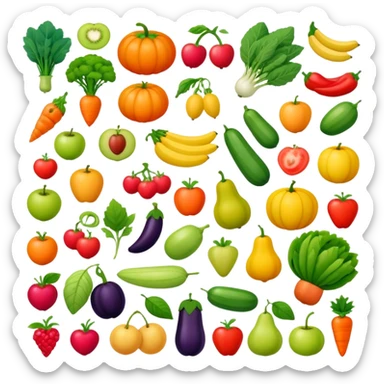 fresh organic fruits and vegetables sticker