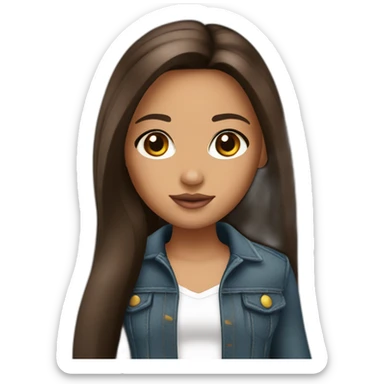 Bratz with a long straight brown hair and brown eyes  sticker
